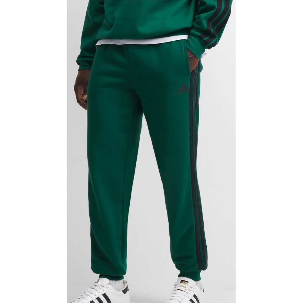 Adidas Men Essentials Regular Fit 3-Stripe Joggers Sweatpants Run Gym Green 2XL